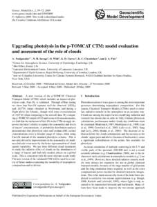 Geosci. Model Dev., 2, 59–72, 2009 www.geosci-model-dev.net/ © Author(sThis work is distributed under the Creative Commons Attribution 3.0 License.  Geoscientific