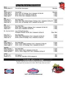 Top Gun Raceway 2010 Schedule