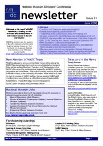 National National Museum Directors’ Conference newsletter  Issue 81