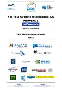 1er Tour Cycliste International LA PROVENCE mardi 23 févrierère étape Aubagne - Cassis 169 km