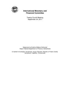 IMFC Statement by Eveline Widmer-Schlumpf, Head, Federal Department of Finance, Switzerland; September 24, 2011