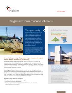 Progressive mass concrete solutions The opportunity Infastructure issues  A national infrastructure in need of