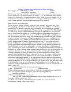 Southern Campaign American Revolution Pension Statements Pension application of John McKinney R6764 fn13NC Transcribed by Will Graves[removed]Methodology: Spelling, punctuation and/or grammar have been corrected in some