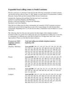 Identifiers / Telephone numbering plan / Toll-free telephone number / BellSouth / Area code 985 / Thibodaux /  Louisiana / AT&T / Telephone numbers in the United Kingdom / Economy of the United States / Telephone numbers / Bell System / Houma – Bayou Cane – Thibodaux metropolitan area