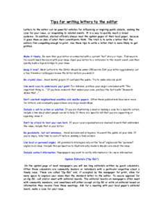 Microsoft Word - Tips for writing letters to the editor.doc