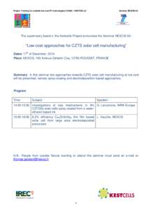 Sulfides / Technology / Chemistry / Solar cells / Energy conversion / CZTS