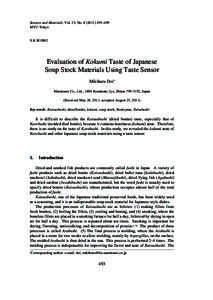 Sensors and Materials, Vol. 23, No[removed]–499 MYU Tokyo S & M[removed]Evaluation of Kokumi Taste of Japanese