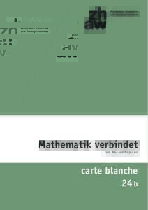 Mathematik verbindet  Zahl, Mass und Proportion carte blanche 24 b