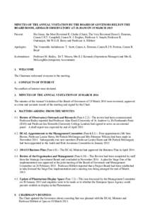 MINUTES OF THE ANNUAL VISITATION BY THE BOARD OF GOVENORS HELD IN THE BOARD ROOM, ARMAGH OBSERVATORY AT 10.30AM ON 19 MARCH 2015 Present: His Grace, the Most Reverend R. Clarke (Chair), The Very Reverend Dean G. Dunstan,