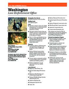 U.S. Fish & Wildlife Service  Washington Law Enforcement Ofﬁce Geographic Area Served