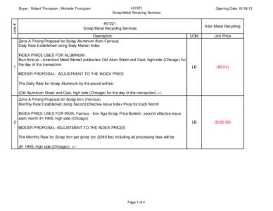 Buyer: Robert Thompson / Michelle Thompson  4572Z1 Scrap Metal Recycling Services  Line #