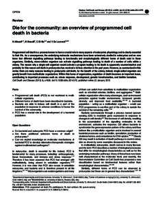 Die for the community: an overview of programmed cell death in bacteria