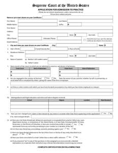 Application for Admission to Practice