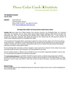 FOR IMMEDIATE RELEASE June 26, 2014 CONTACT: David DeDecker Communications Director