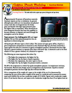 Coffee Break Training - Hazardous Materials - Vapor Pressure, Boiling Point and Vapor Density