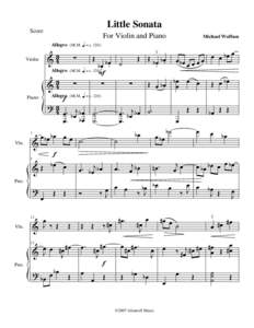 Little Sonata  Score For Violin and Piano Allegro {m q = c 120}