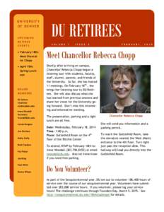 UNIVERSITY OF DENVER UPCOMING RETIREE EVENTS