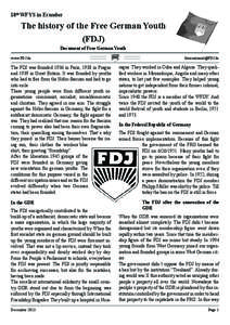 18th WFYS in Ecuador  The history of the Free German Youth (FDJ) Document of Free German Youth www.FDJ.de