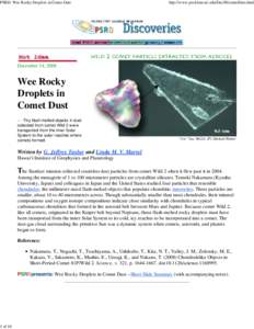 PSRD: Wee Rocky Droplets in...