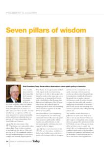 PRESIDENT’S COLUMN  Seven pillars of wisdom ©iSto Sto