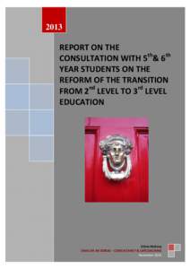 2013  REPORT ON THE CONSULTATION WITH 5th& 6th YEAR STUDENTS ON THE REFORM OF THE TRANSITION