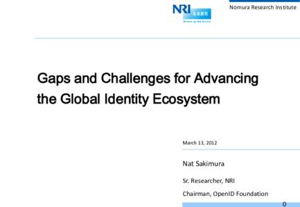 Gaps and Challenges for Advancing the Global Identity Ecosystem