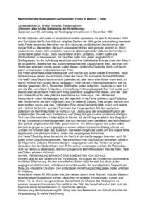 Nachrichten der Evangelisch-Lutherischen Kirche in Bayern – 10/98 Landesrabbiner Dr. Walter Homolka, Niedersachsen »Erinnern aber ist das Geheimnis der Versöhnung«