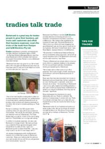 b. focused SUCCESSFUL TRADESPEOPLE EXPLAIN HOW TO USE BARTERCARD EFFECTIVELY tradies talk trade Bartercard is a great way for tradespeople to grow their business, get