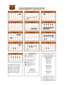 REFUGIO INDEPENDENT SCHOOL DISTRICT SCHOOL CALENDAR[removed]Adopted : February 27, 2014 S  M