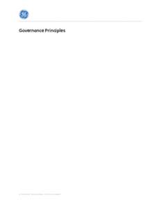 Governance Principles  © copyright 2014 general electric company Governance Principles The following principles have been approved by the board of directors and, along with the charters and key practices of the