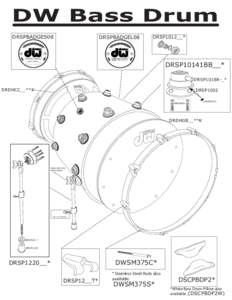 DW Bass Drum DRSPBADGES08 DRSPBADGEL08  R