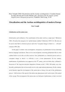 Peter Trudgill[removed]Glocalisation and the Ausbau sociolinguistics of modern Europe. In Anna Duszak and Urszula Okulska (eds.) Speaking from the margin: global English from a European perspective. Frankfurt: Peter Lang, 35-49.