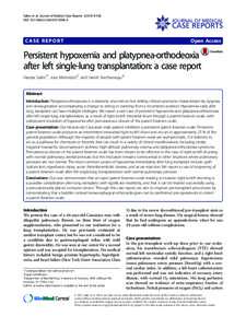 Persistent hypoxemia and platypnea-orthodeoxia after left single-lung transplantation: a case report