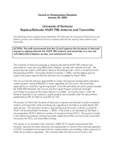 Transmitter / Kentucky Council on Postsecondary Education / Education in the United States / University of Kentucky / WUKY / Education in Kentucky