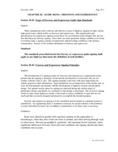 December[removed]Page 2E-1 CHAPTER 2E. GUIDE SIGNS—FREEWAYS AND EXPRESSWAYS Section 2E.01 Scope of Freeway and Expressway Guide Sign Standards