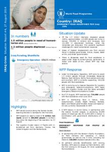 IRAQ Crisis Situation Report #4, 27 August[removed]Country: IRAQ WFP/Mads Jorgensen WFP/Alessandro Pavone