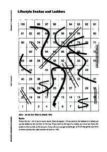 RESOURCES: ASSESSMENT OF LEARNING  Year 7 • Lesson 6 Resource 1 – Snakes and Ladders
