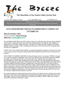 The  Breeze The Newsletter of the Goleta Valley Cycling Club po box 1547 goleta ca 93116