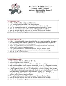 Microsoft Word - DIrections to CMU.doc