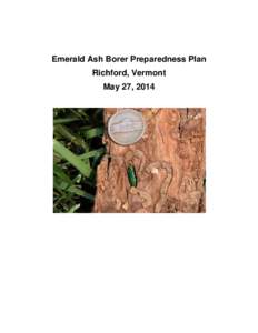 Emerald Ash Borer Preparedness Plan Richford, Vermont May 27, 2014 Table of Contents PAGE