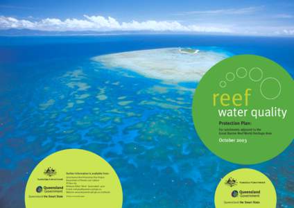 Reef Water Quality Protection Plan: For catchments adjacent to the Great Barrier Reef World Heritage Area