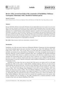 Zootaxa, Review of the current knowledge of the systematics of Onchidiidae (Mollusca...