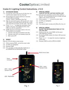 Cooke 5I Lighting Control Instructions, v1STANDARD MODE  1-1)	 Connect the unit to a DC source of 9-35V, then connect the serial cable to the lens. See fig.1