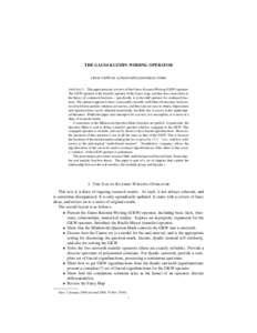 THE GAUSS-KUZMIN-WIRSING OPERATOR LINAS VEPŠTAS <LINASVEPSTAS@GMAIL.COM> A BSTRACT. This paper presents a review of the Gauss-Kuzmin-Wirsing (GKW) operator. The GKW operator is the transfer operator of the Gauss map, an