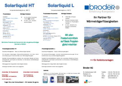 Solarliquid HT  Solarliquid L Temperaturbeständig bis ca. 280°C