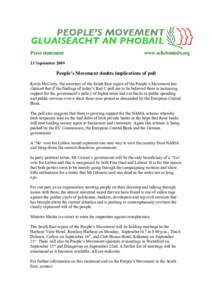 Press statement  www.selisboninfo.org 13 September 2009