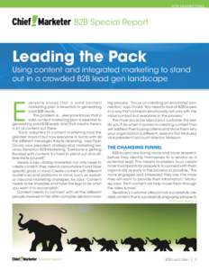 B2B MARKETING  B2B Special Report Leading the Pack