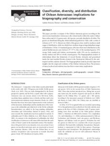 Classification, diversity, and distribution of Chilean Asteraceae: implications for biogeography and conservation