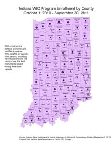 Indiana WIC Program Enrollment by County October 1, [removed]September 30, 2011 Porter Lake