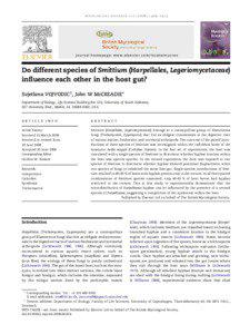 Do different species of Smittium (Harpellales, Legeriomycetaceae) influence each other in the host gut?